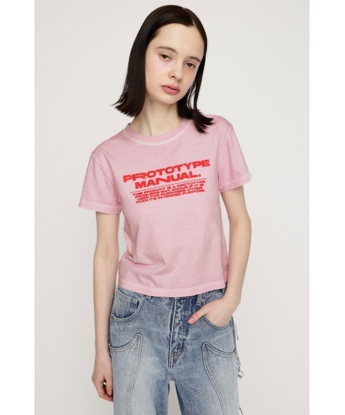 SLY(スライ)の「COMPACT LOGO T/SH コンパクト ロゴ Tシャツ 半袖 夏服 春服(Tシャツ/カットソー・レディース・ホワイト/ライトブラック/ピンク/ブラック・FREE)」の16枚目の写真