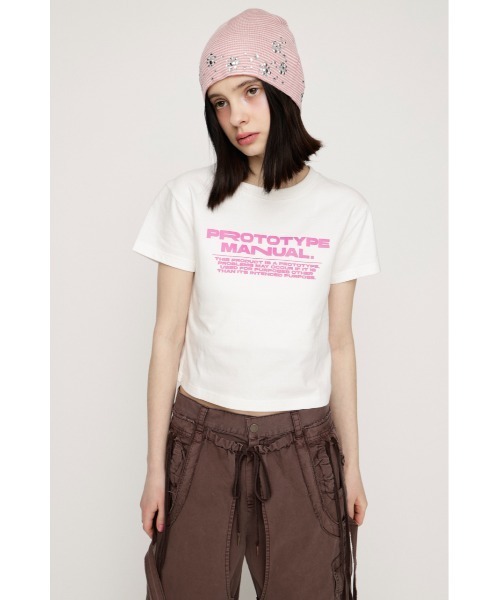 SLY(スライ)の「COMPACT LOGO T/SH コンパクト ロゴ Tシャツ 半袖 夏服 春服(Tシャツ/カットソー・レディース・ホワイト/ライトブラック/ピンク/ブラック・FREE)」の6枚目の写真