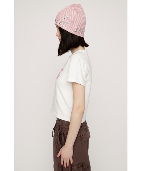 SLY(スライ)の「COMPACT LOGO T/SH コンパクト ロゴ Tシャツ 半袖 夏服 春服(Tシャツ/カットソー・レディース・ホワイト/ライトブラック/ピンク/ブラック・FREE)」の8枚目の写真