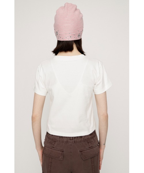 SLY(スライ)の「COMPACT LOGO T/SH コンパクト ロゴ Tシャツ 半袖 夏服 春服(Tシャツ/カットソー・レディース・ホワイト/ライトブラック/ピンク/ブラック・FREE)」の9枚目の写真