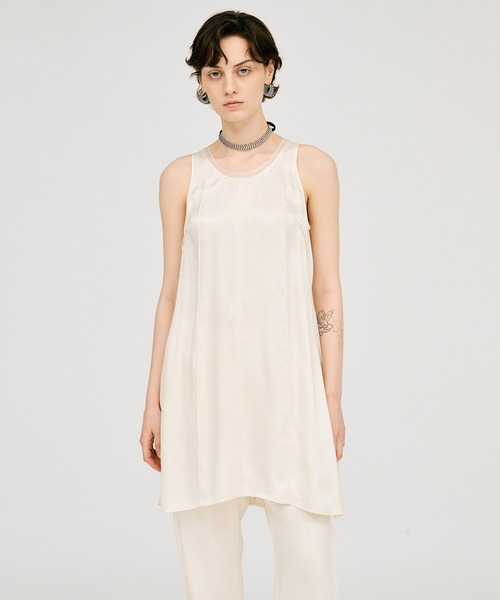 PRANK PROJECT(プランクプロジェクト)の「【2026Summer Pre-Order】サテンタンクチュニック / Satin Tank Tunic(チュニック・レディース・ホワイト/ピンク/ブラック・FREE)」の2枚目の写真
