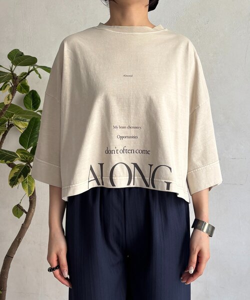 un dix cors(アンディコール)の「ピグメントオーバーロゴTEE(Tシャツ/カットソー・レディース・チャコールグレー/オフホワイト/ピンク/ベージュ・FREE)」の8枚目の写真