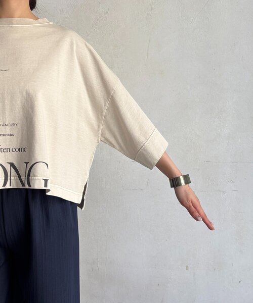 un dix cors(アンディコール)の「ピグメントオーバーロゴTEE(Tシャツ/カットソー・レディース・チャコールグレー/オフホワイト/ピンク/ベージュ・FREE)」の13枚目の写真