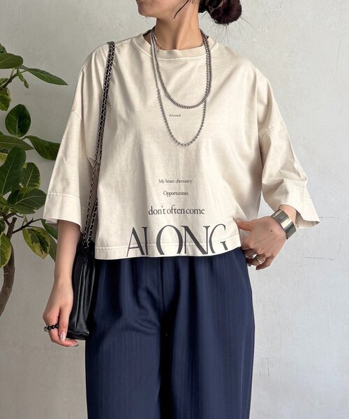 un dix cors(アンディコール)の「ピグメントオーバーロゴTEE(Tシャツ/カットソー・レディース・チャコールグレー/オフホワイト/ピンク/ベージュ・FREE)」の15枚目の写真