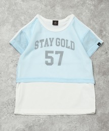 AIMABLE（エマーブル）の「【メッシュ×レイヤード】ナンバリングTシャツ（100ー140cm）（Tシャツ/カットソー）」
