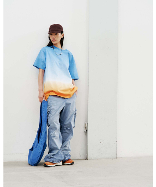 999HUMANITY(999ヒューマニティ)の「サンフェイドハーフTシャツ(オレンジ)(Tシャツ/カットソー・レディース・その他・1(S)/2(M)/3(L))」の2枚目の写真