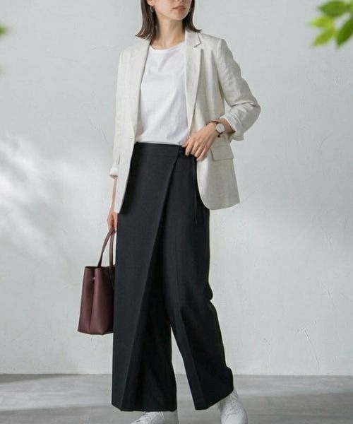 Human 2nd Occasion(ヒューマンセカンドオケージョン)の「エステル ツイル ラップパンツ(その他パンツ・レディース・ブラック・M)」の11枚目の写真