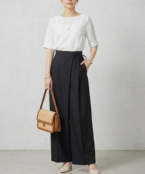 Human 2nd Occasion(ヒューマンセカンドオケージョン)の「エステル ツイル ラップパンツ(その他パンツ・レディース・ブラック・M)」の12枚目の写真
