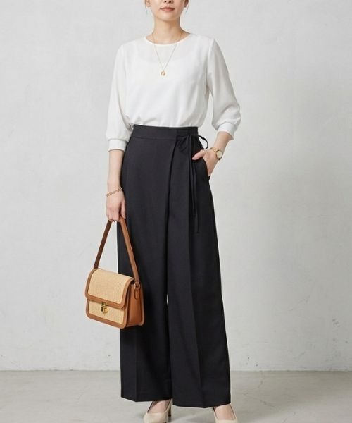 Human 2nd Occasion(ヒューマンセカンドオケージョン)の「エステル ツイル ラップパンツ(その他パンツ・レディース・ブラック・M)」の13枚目の写真