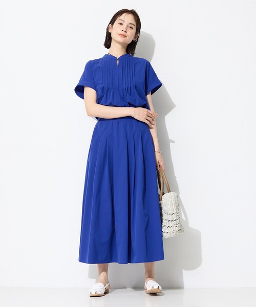 INDIVI(インディヴィ)の「【撥水/UVケア/SETUP可能】軽量タックスキッパーブラウス(シャツ/ブラウス・レディース・ベージュ/ブルー系その他/ブラック/ホワイト・05/13/15 /38/34/19)」の9枚目の写真