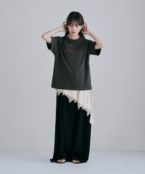 etoll.(エトル)の「UVカット&接触冷感 3DエンボスロゴTシャツ(Tシャツ/カットソー・レディース・イエロー/オフホワイト/ブラック/チャコール・FREE)」の21枚目の写真