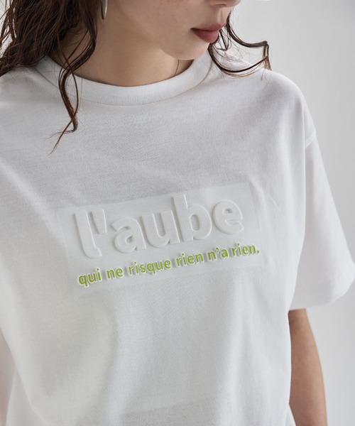 etoll.(エトル)の「UVカット&接触冷感 3DエンボスロゴTシャツ(Tシャツ/カットソー・レディース・イエロー/オフホワイト/ブラック/チャコール・FREE)」の16枚目の写真