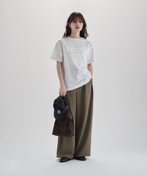 etoll.(エトル)の「UVカット&接触冷感 3DエンボスロゴTシャツ(Tシャツ/カットソー・レディース・イエロー/オフホワイト/ブラック/チャコール・FREE)」の17枚目の写真