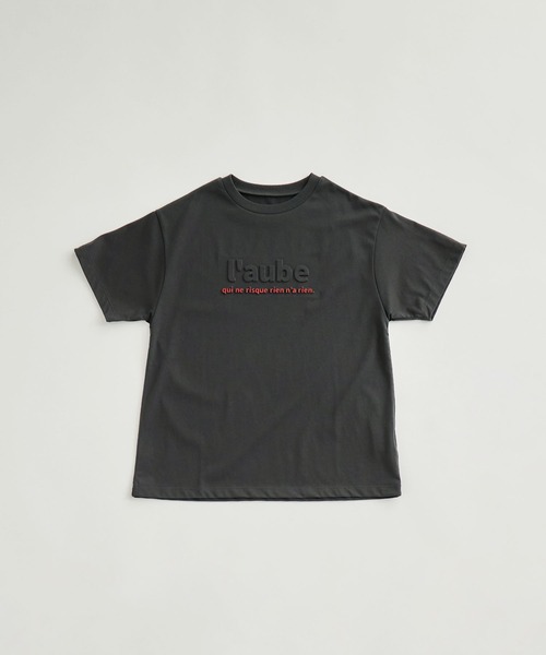 etoll.(エトル)の「UVカット&接触冷感 3DエンボスロゴTシャツ(Tシャツ/カットソー・レディース・イエロー/オフホワイト/ブラック/チャコール・FREE)」の6枚目の写真