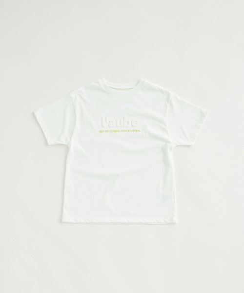 etoll.(エトル)の「UVカット&接触冷感 3DエンボスロゴTシャツ(Tシャツ/カットソー・レディース・イエロー/オフホワイト/ブラック/チャコール・FREE)」の5枚目の写真