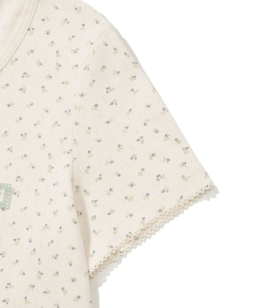 Wacky WiLLy（ワッキーウィリー）の「WOMEN'S HENRY NECK EYELET SHORT SLEEVE T-SHIRT（Tシャツ/カットソー・レディース・クリーム/グレー・SMALL/MEDIUM）」の8枚目の写真