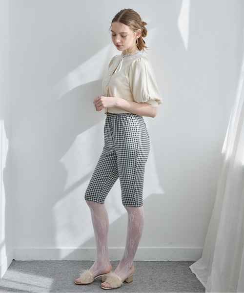 etre loin(エトルワン)の「ギンガムチェックサブリナストレッチパンツ / Gingham check sabrina stretch pants(その他パンツ・レディース・ピンク/ブルー/ブラック・M)」の5枚目の写真