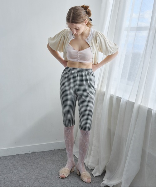 etre loin(エトルワン)の「ギンガムチェックサブリナストレッチパンツ / Gingham check sabrina stretch pants(その他パンツ・レディース・ピンク/ブルー/ブラック・M)」の6枚目の写真