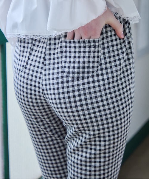etre loin(エトルワン)の「ギンガムチェックサブリナストレッチパンツ / Gingham check sabrina stretch pants(その他パンツ・レディース・ピンク/ブルー/ブラック・M)」の8枚目の写真