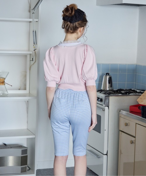 etre loin(エトルワン)の「ギンガムチェックサブリナストレッチパンツ / Gingham check sabrina stretch pants(その他パンツ・レディース・ピンク/ブルー/ブラック・M)」の14枚目の写真