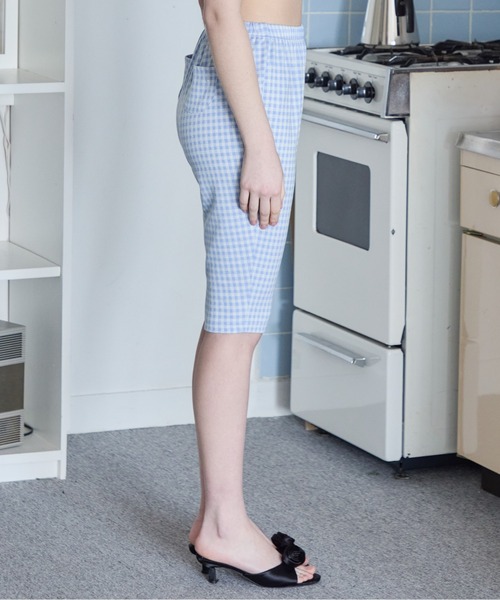 etre loin(エトルワン)の「ギンガムチェックサブリナストレッチパンツ / Gingham check sabrina stretch pants(その他パンツ・レディース・ピンク/ブルー/ブラック・M)」の16枚目の写真