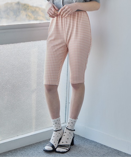 etre loin(エトルワン)の「ギンガムチェックサブリナストレッチパンツ / Gingham check sabrina stretch pants(その他パンツ・レディース・ピンク/ブルー/ブラック・M)」の20枚目の写真
