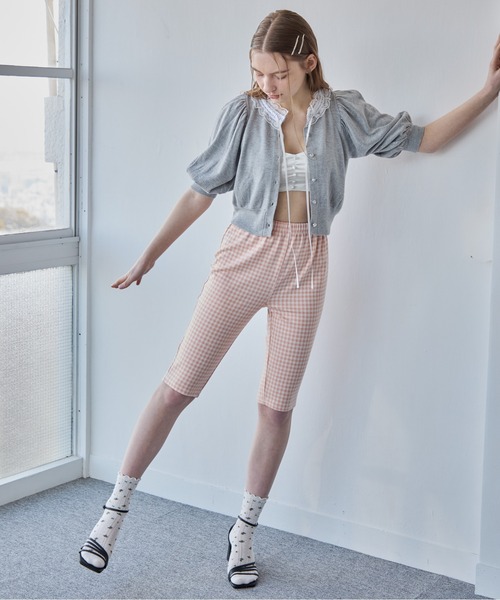 etre loin(エトルワン)の「ギンガムチェックサブリナストレッチパンツ / Gingham check sabrina stretch pants(その他パンツ・レディース・ピンク/ブルー/ブラック・M)」の17枚目の写真