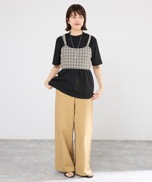 IENA（イエナ）の「GGG/ジージージー CN PLEAT T Tシャツ 02-01-1868（Tシャツ/カットソー・レディース・ブラック/オリーブ/ホワイト・FREE）」の5枚目の写真