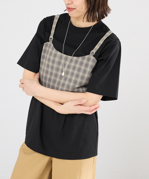 IENA（イエナ）の「GGG/ジージージー CN PLEAT T Tシャツ 02-01-1868（Tシャツ/カットソー・レディース・ブラック/オリーブ/ホワイト・FREE）」の8枚目の写真