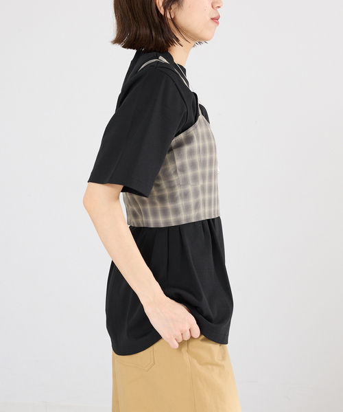 IENA（イエナ）の「GGG/ジージージー CN PLEAT T Tシャツ 02-01-1868（Tシャツ/カットソー・レディース・ブラック/オリーブ/ホワイト・FREE）」の9枚目の写真