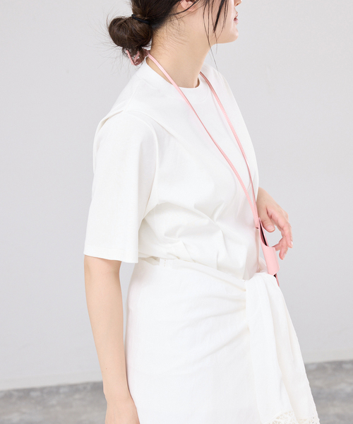 IENA（イエナ）の「GGG/ジージージー CN PLEAT T Tシャツ 02-01-1868（Tシャツ/カットソー・レディース・ブラック/オリーブ/ホワイト・FREE）」の15枚目の写真