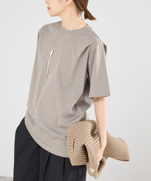 IENA（イエナ）の「GGG/ジージージー CN PLEAT T Tシャツ 02-01-1868（Tシャツ/カットソー・レディース・ブラック/オリーブ/ホワイト・FREE）」の21枚目の写真