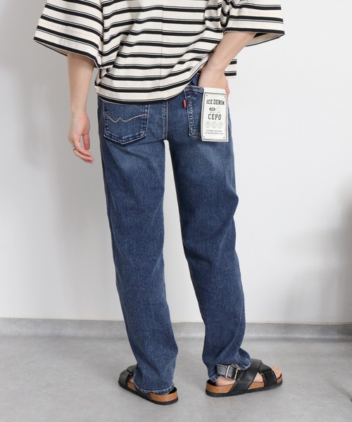 cepo(セポ)の「〈接触冷感 / UVカット〉ICE クロップドストレッチデニムパンツ(デニムパンツ・レディース・ブラック/ブルー系2/ブルー系1/ベージュ/ブルー系3・L/M/S)」の13枚目の写真