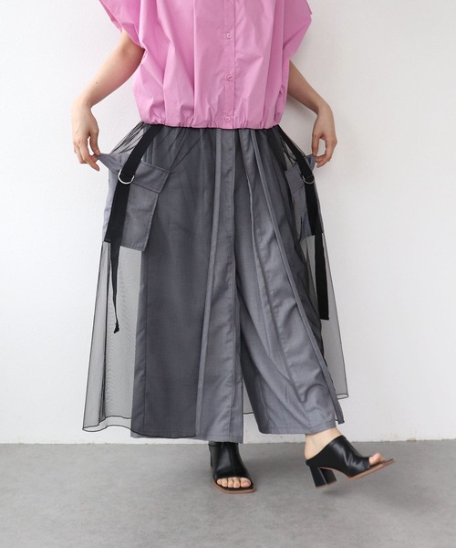 Cepica(セピカ)の「メッシュワーク2フェイスパンツ(その他パンツ・レディース・グレイッシュベージュ/チャコールグレー・FREE)」の18枚目の写真