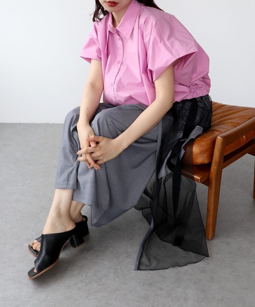 Cepica(セピカ)の「メッシュワーク2フェイスパンツ(その他パンツ・レディース・グレイッシュベージュ/チャコールグレー・FREE)」の16枚目の写真