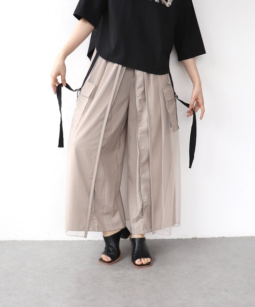 Cepica(セピカ)の「メッシュワーク2フェイスパンツ(その他パンツ・レディース・グレイッシュベージュ/チャコールグレー・FREE)」の13枚目の写真