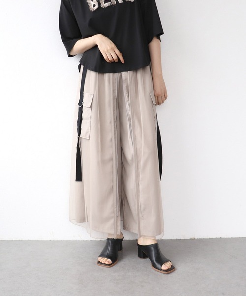 Cepica(セピカ)の「メッシュワーク2フェイスパンツ(その他パンツ・レディース・グレイッシュベージュ/チャコールグレー・FREE)」の12枚目の写真