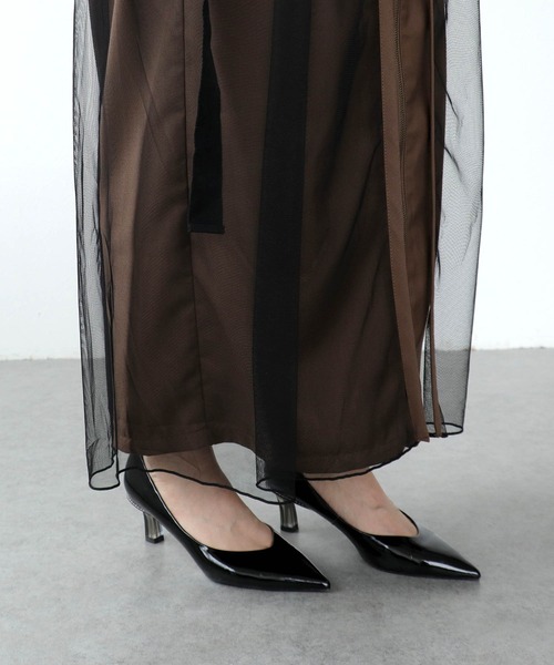 Cepica(セピカ)の「メッシュワーク2フェイスパンツ(その他パンツ・レディース・グレイッシュベージュ/チャコールグレー・FREE)」の11枚目の写真