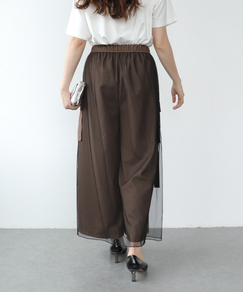 Cepica(セピカ)の「メッシュワーク2フェイスパンツ(その他パンツ・レディース・グレイッシュベージュ/チャコールグレー・FREE)」の5枚目の写真