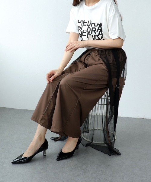 Cepica(セピカ)の「メッシュワーク2フェイスパンツ(その他パンツ・レディース・グレイッシュベージュ/チャコールグレー・FREE)」の8枚目の写真
