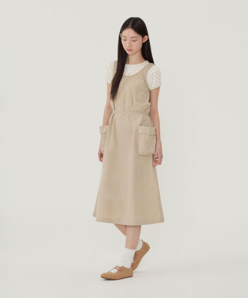 COVERNAT WOMAN(カバーナットウーマン)の「ウィメンズカーゴポケットスリーブレスワンピースチャコール(Tシャツ/カットソー・レディース・その他・WS/WM)」の5枚目の写真