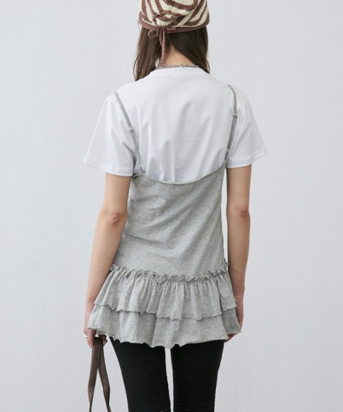 Rohwel(ローウェル)の「Stud Detail Camisole Dress / スタッズディティールキャミワソールワンピース(キャミソール・レディース・ホワイト/グレー・FREE)」の8枚目の写真