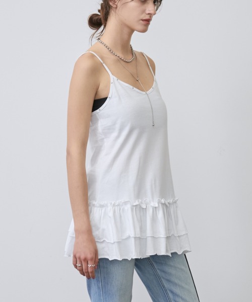 Rohwel(ローウェル)の「Stud Detail Camisole Dress / スタッズディティールキャミワソールワンピース(キャミソール・レディース・ホワイト/グレー・FREE)」の15枚目の写真
