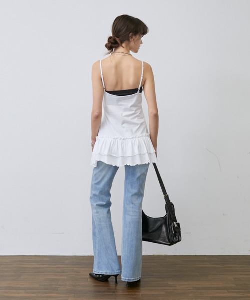 Rohwel(ローウェル)の「Stud Detail Camisole Dress / スタッズディティールキャミワソールワンピース(キャミソール・レディース・ホワイト/グレー・FREE)」の22枚目の写真