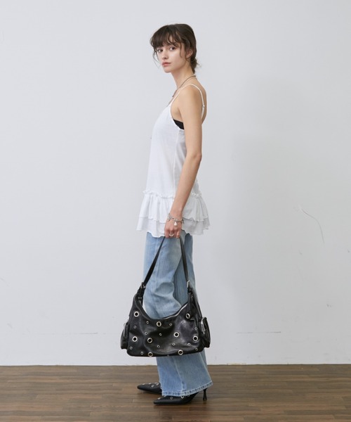 Rohwel(ローウェル)の「Stud Detail Camisole Dress / スタッズディティールキャミワソールワンピース(キャミソール・レディース・ホワイト/グレー・FREE)」の21枚目の写真