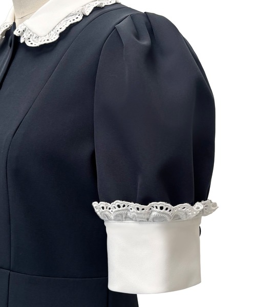 RUIRUE BOUTIQUE(ルイルエブティック)の「ストレッチ | バイカラー クラシック ワンピース | 夏ワンピース・ロングワンピース・シャツワンピース・デザインワンピース・襟付きワンピース・マーメイドスカート(ワンピース・レディース・ブラック/アイボリー/ダークネイビー・S/M/L)」の22枚目の写真