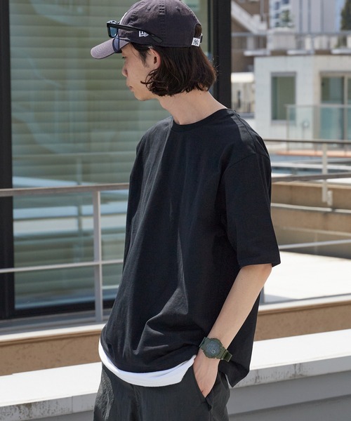 ROOPTOKYO（ループトウキョウ）の「エクストラタッチコットンクルーネックTシャツ 無地 半袖Tシャツ 秋 秋服 2026年秋冬（Tシャツ/カットソー・メンズ・ホワイト/ブラック・S/M/L）」の8枚目の写真