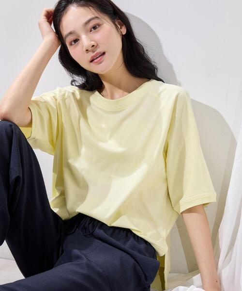 Dessin(デッサン)の「【UVカット/接触冷感】フォルムカットソー5分袖(Tシャツ/カットソー・レディース・ナチュラル/ホワイト系/イエロー系その他/ピンク系/ホワイト系その他3・00/01/02/03)」の13枚目の写真