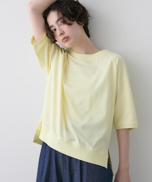 Dessin(デッサン)の「【UVカット/接触冷感】フォルムカットソー5分袖(Tシャツ/カットソー・レディース・ナチュラル/ホワイト系/イエロー系その他/ピンク系/ホワイト系その他3・00/01/02/03)」の16枚目の写真