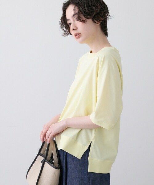 Dessin(デッサン)の「【UVカット/接触冷感】フォルムカットソー5分袖(Tシャツ/カットソー・レディース・ナチュラル/ホワイト系/イエロー系その他/ピンク系/ホワイト系その他3・00/01/02/03)」の18枚目の写真